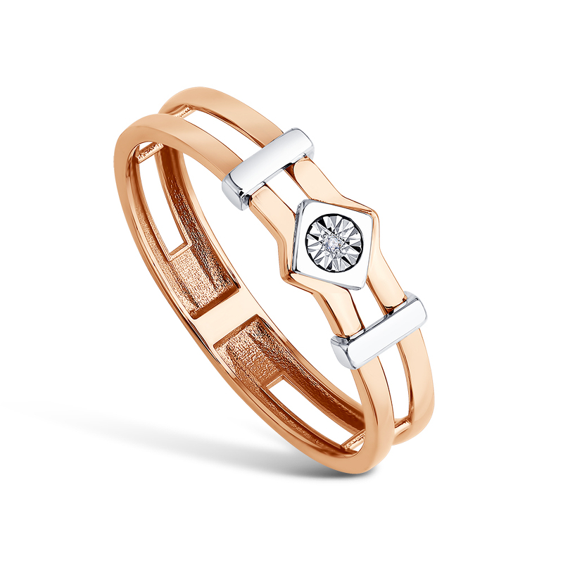 Золотое кольцо с бриллиантом