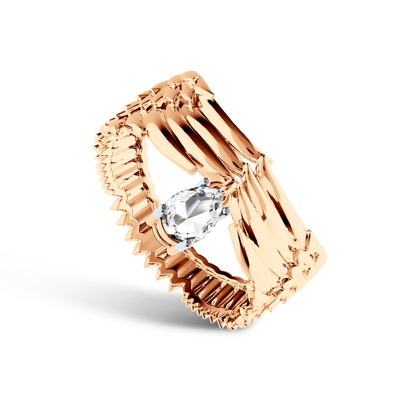 Кольцо из золота с горным хрусталём