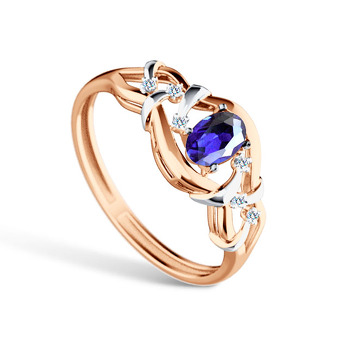 Золотое кольцо с сапфиром и