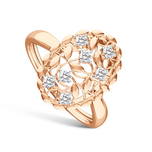 Золотое кольцо с муассанитами