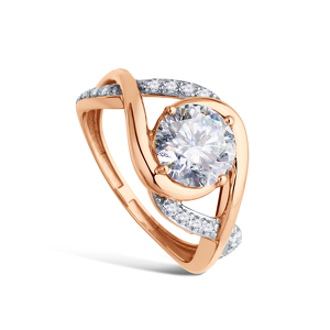 Золотое кольцо с муассанитами