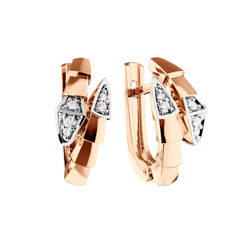 Золотые серьги «Фианиты» с фианитами