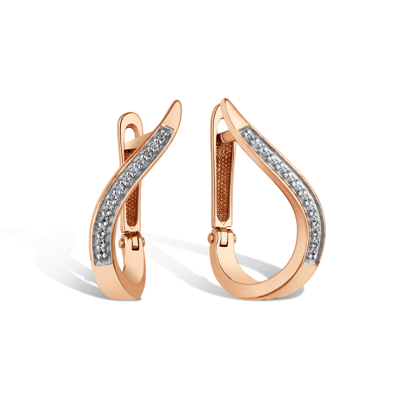 Золотые серьги с бриллиантами