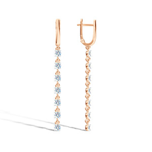 Золотые серьги с муассанитами