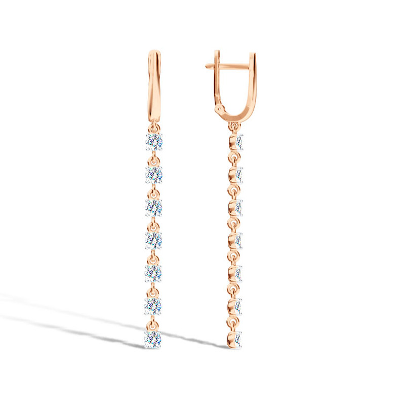 Золотые серьги с муассанитами