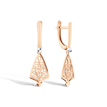 Золотые серьги с бриллиантом