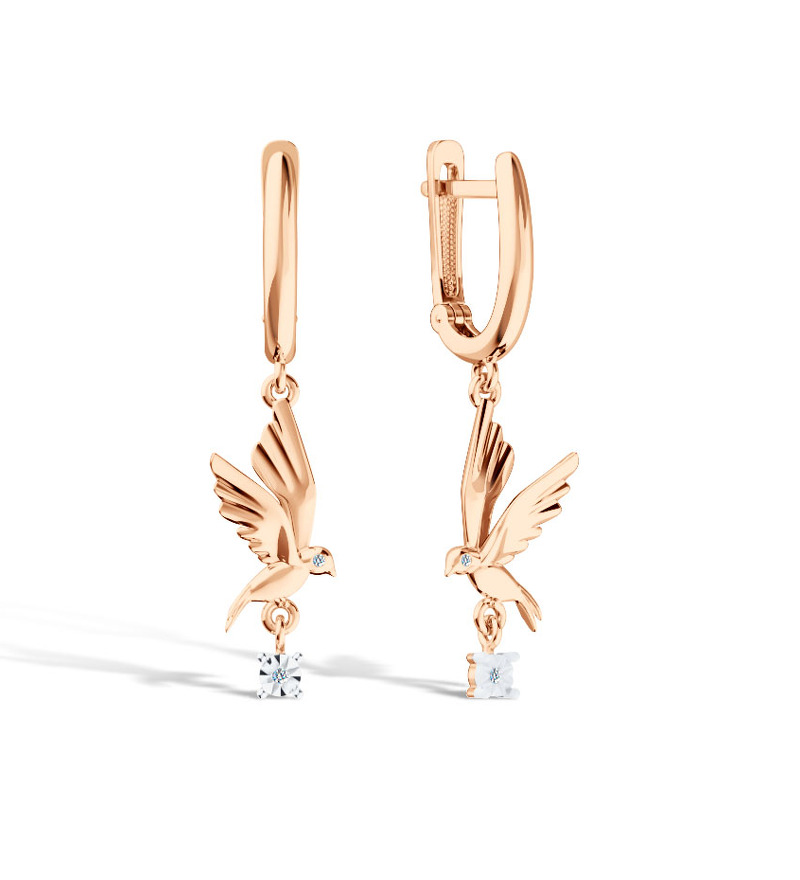 Золотые серьги с бриллиантами