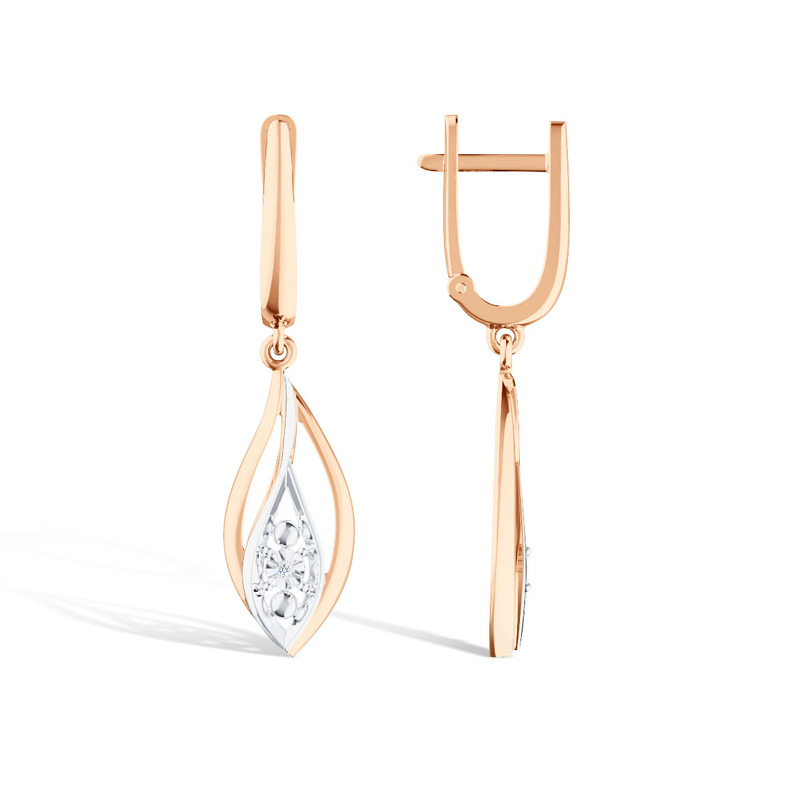 Золотые серьги с бриллиантом