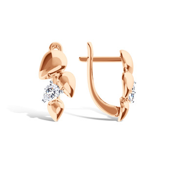Золотые серьги с фианитом