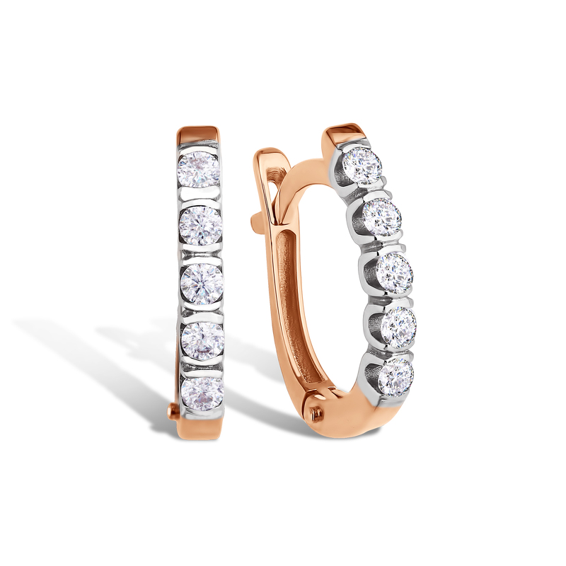 Золотые серьги с муассанитами