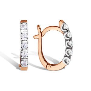 Золотые серьги с муассанитами