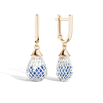 Золотые серьги с сапфирами