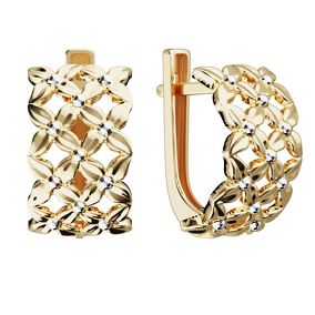 Серьги из комбинированного золота 21-1100
