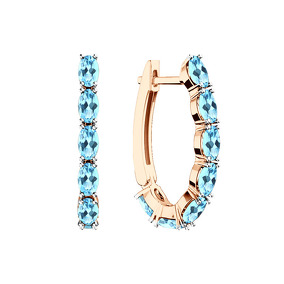 Золотые серьги с топазами