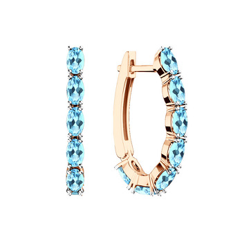 Золотые серьги с топазами