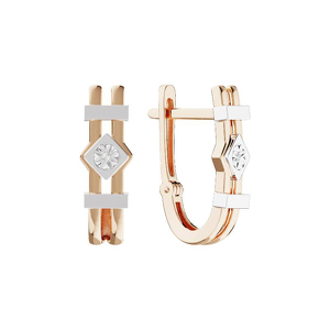 Золотые серьги с бриллиантом