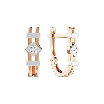 Золотые серьги с бриллиантом