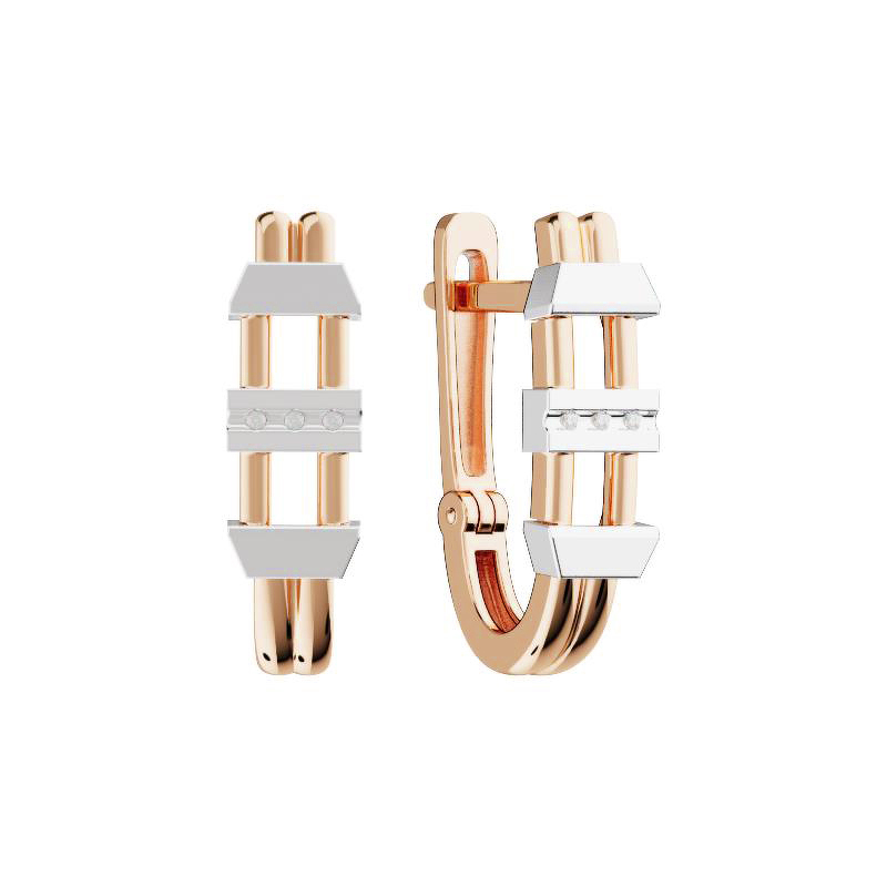 Золотые серьги с бриллиантами