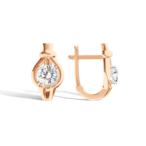 Золотые серьги с муассанитом