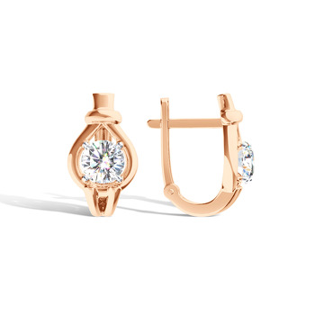 Золотые серьги с муассанитом