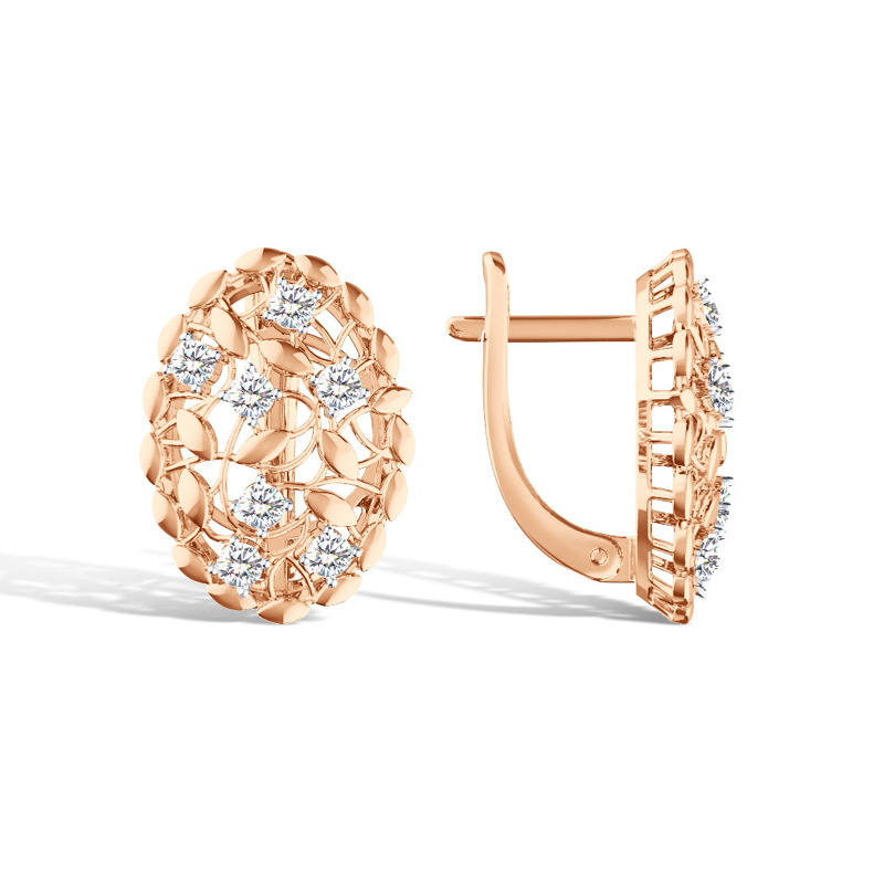 Золотые серьги с муассанитами