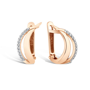 Серьги из золота с бриллиантами 28-1270