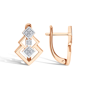 Золотые серьги с бриллиантом