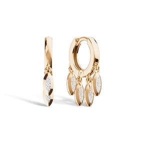 Золотые серьги-конго с бриллиантами