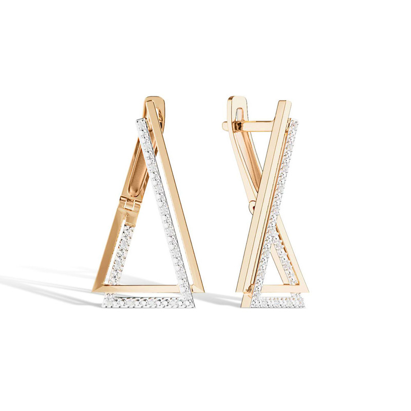 Золотые серьги с бриллиантами