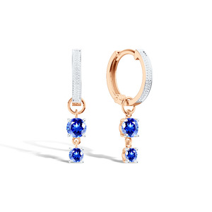 Золотые серьги с сапфиром и бриллиантами