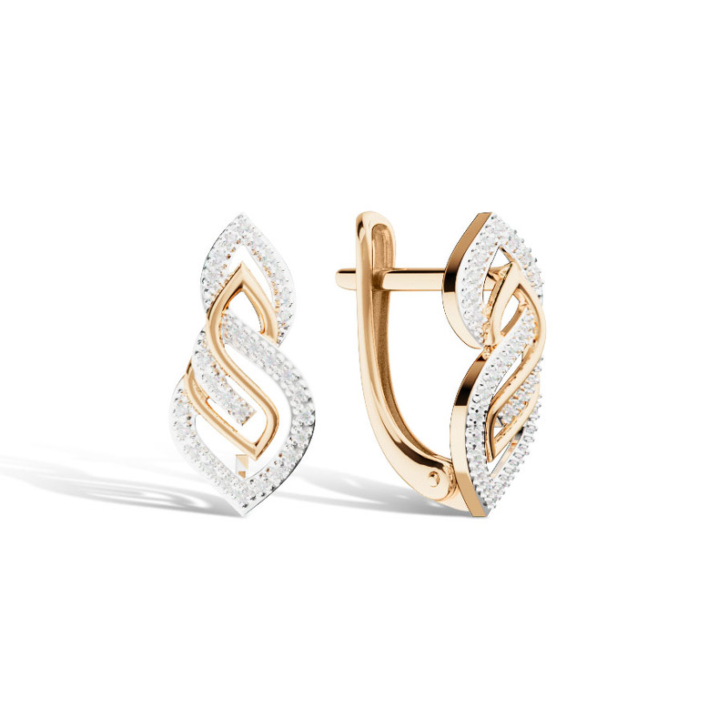 Золотые серьги с бриллиантами