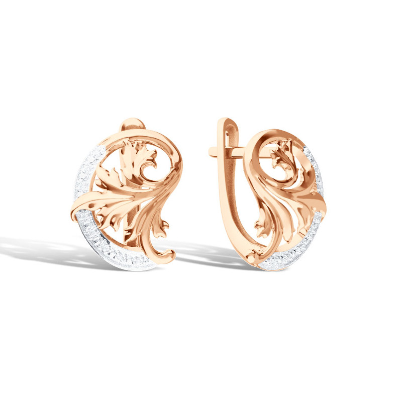 Золотые серьги с бриллиантами