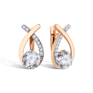 Золотые серьги с муассанитами