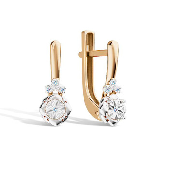 Золотые серьги с бриллиантами