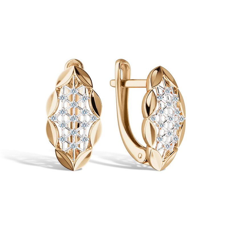 Золотые серьги с бриллиантами