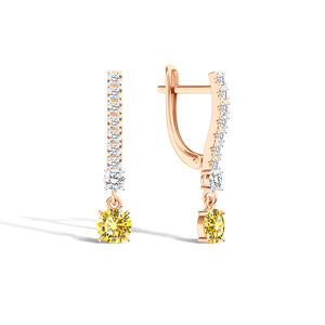 Золотые серьги с муассанитами