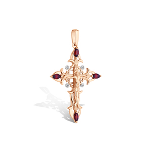 Золотой крест с гранатами и бриллиантами