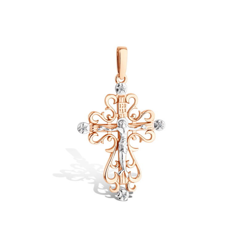 Золотой крест с бриллиантами