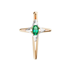 Золотой крест с изумрудом