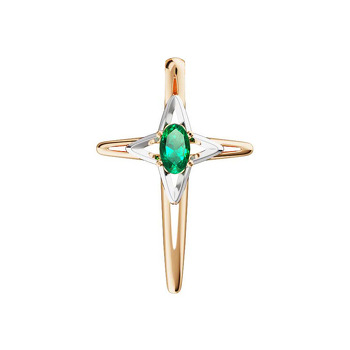 Золотой крест с изумрудом