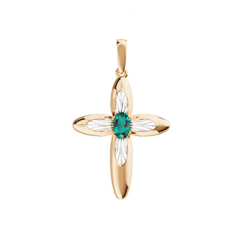 Золотой крест с изумрудом