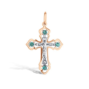 Золотой крест с изумрудами