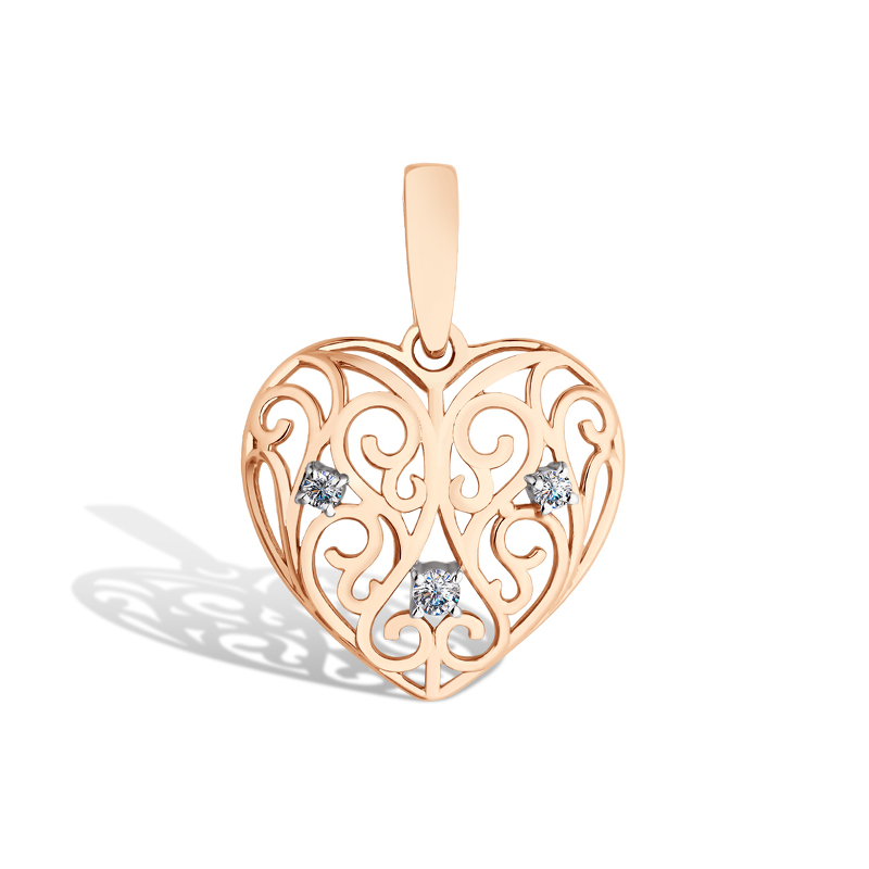 Золотая подвеска с фианитами