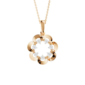 Золотая подвеска с фианитами