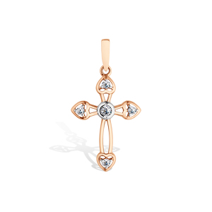 Золотая подвеска с фианитами