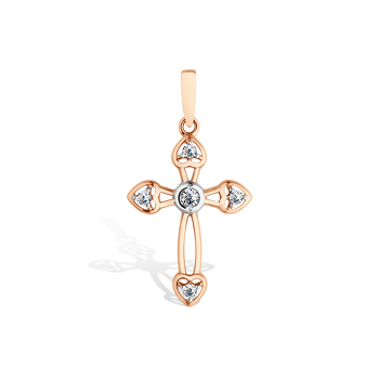 Золотая подвеска с фианитами