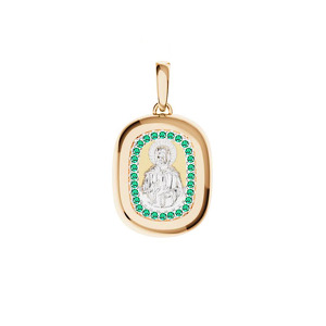 Золотая подвеска с изумрудами