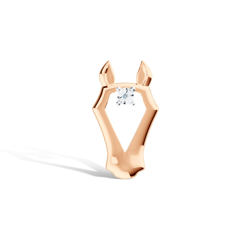 Золотая подвеска «Символ года» с бриллиантом