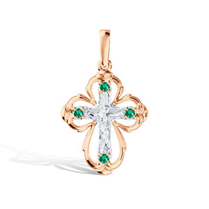 Золотой крест с изумрудами