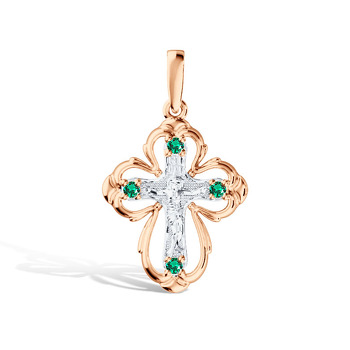 Золотой крест с изумрудами